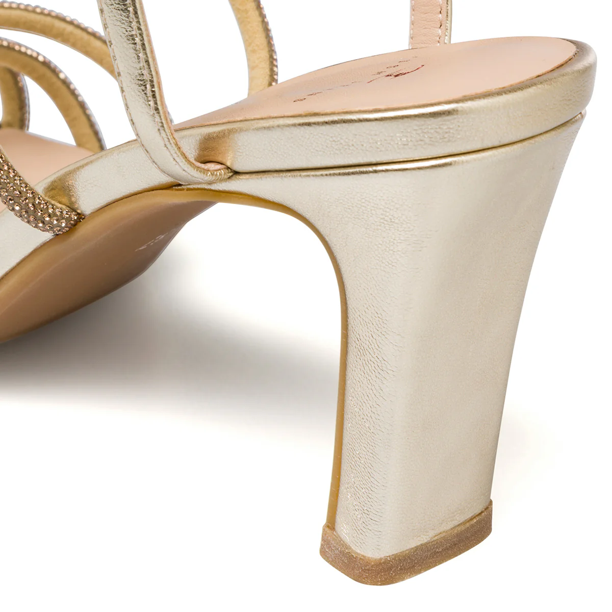Sandali da donna con tacco a blocco oro e con dettaglio gioiello strass Swish Jeans - Image 10