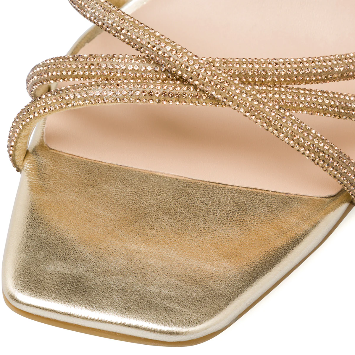 Sandali da donna con tacco a blocco oro e con dettaglio gioiello strass Swish Jeans - Image 8