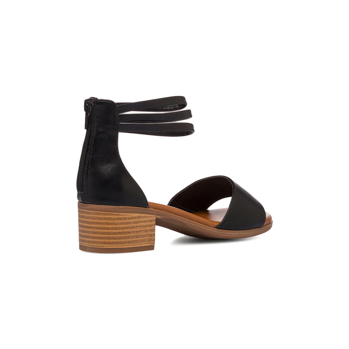 Sandali da donna con tacco neri e zip Lora Ferres - Image 3