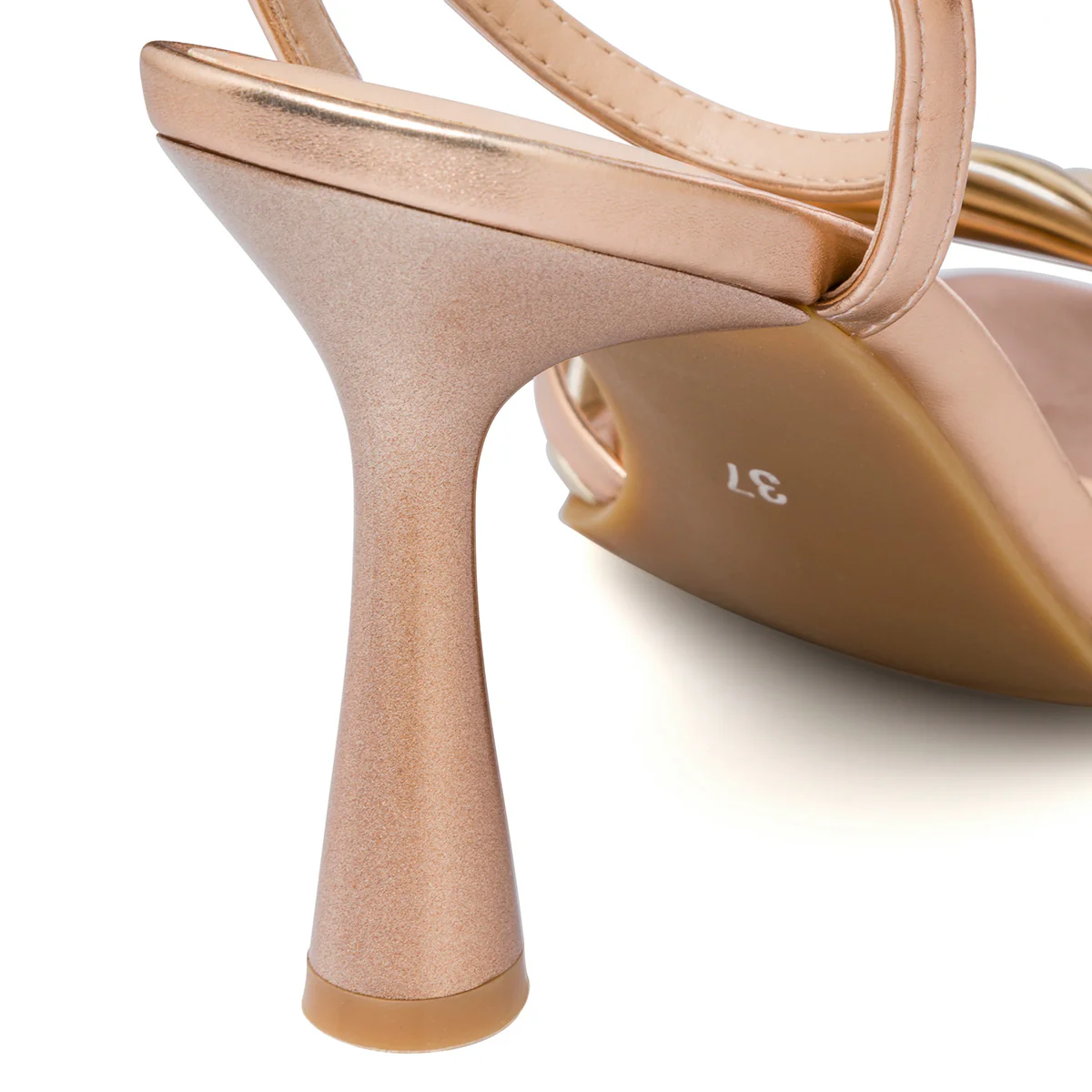 Sandali da donna con tacco oro rosa e con dettagli oro Swish Jeans - Image 9