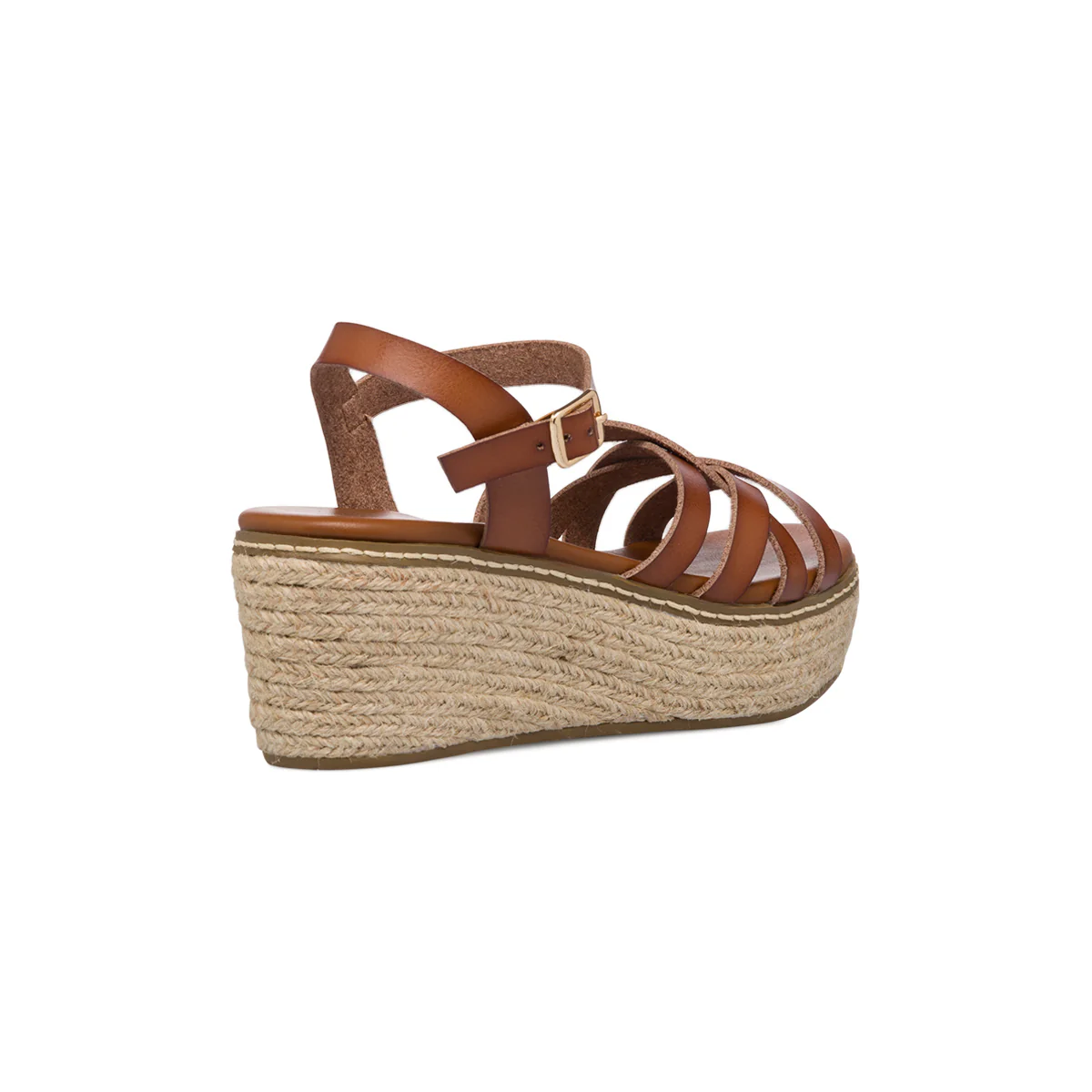 Sandali da donna con zeppa 7 cm marroni Lora Ferres - Image 3