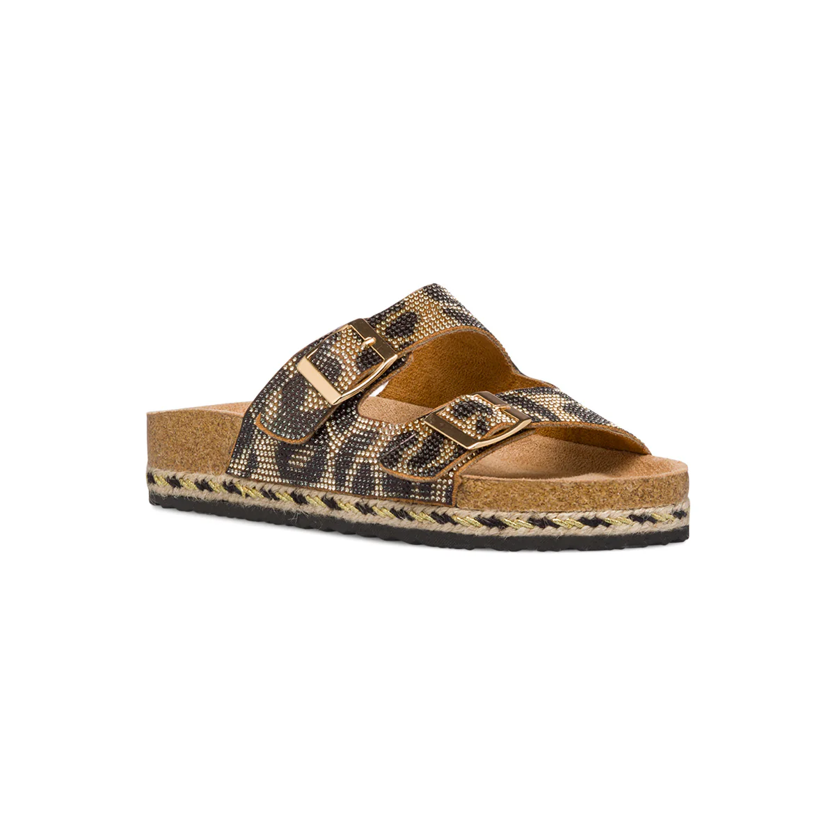 Sandali da Donna fantasia Leopardata con Strass e dettagli in Rafia Lora Ferres - Image 2