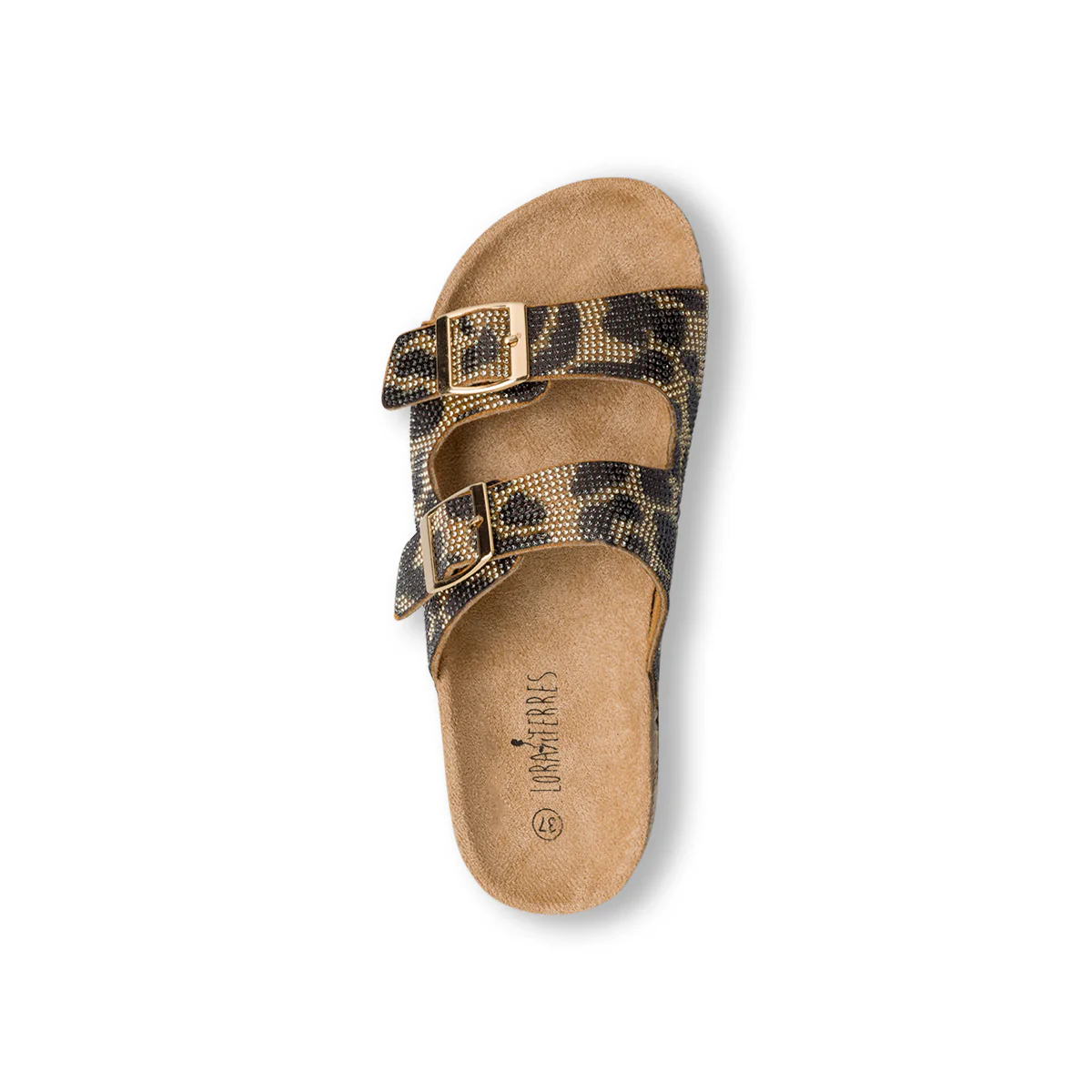 Sandali da Donna fantasia Leopardata con Strass e dettagli in Rafia Lora Ferres - Image 4