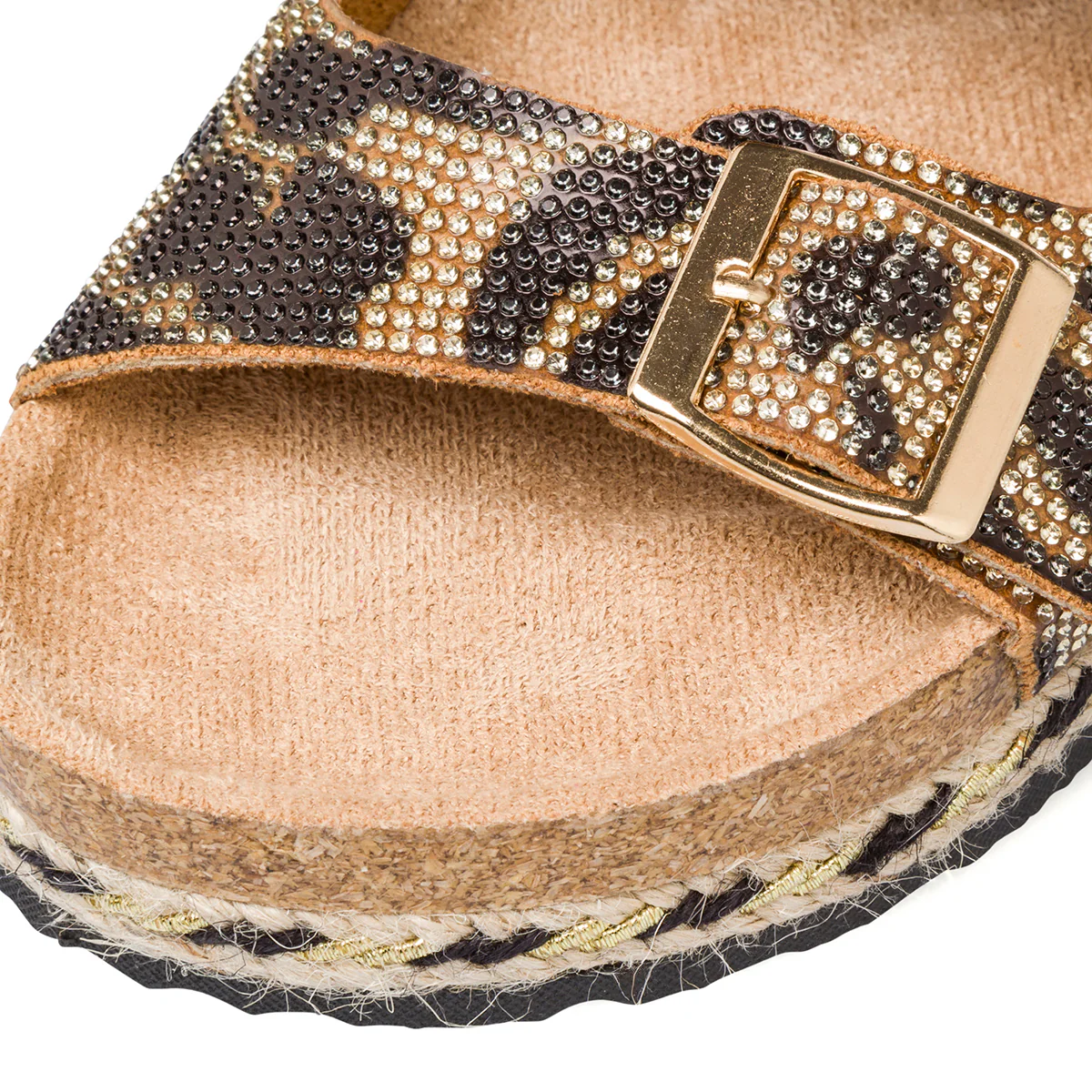Sandali da Donna fantasia Leopardata con Strass e dettagli in Rafia Lora Ferres - Image 5