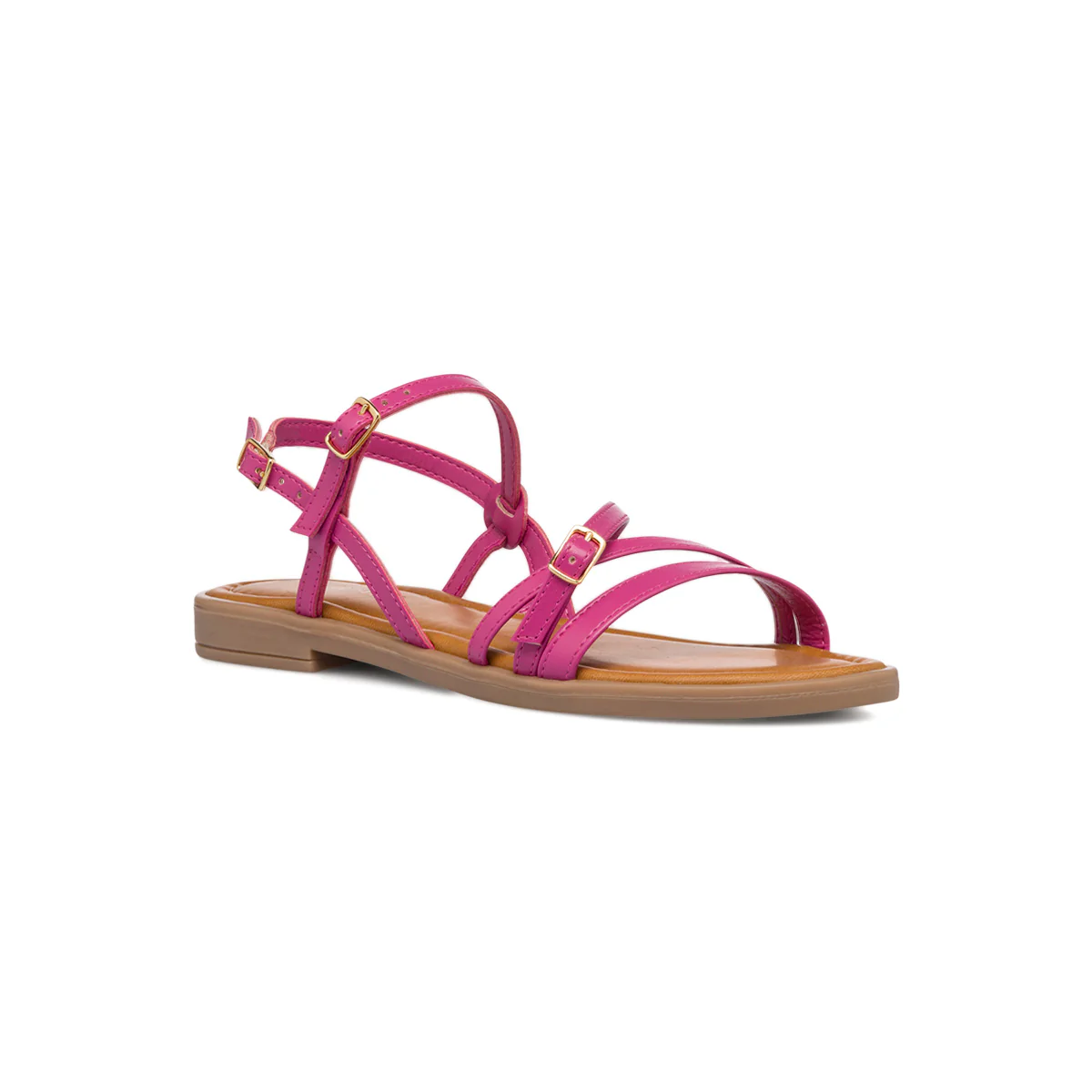 Sandali da donna fucsia con fibbie in metallo Lora Ferres - Image 2