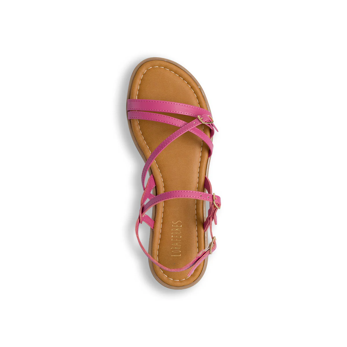 Sandali da donna fucsia con fibbie in metallo Lora Ferres - Image 3