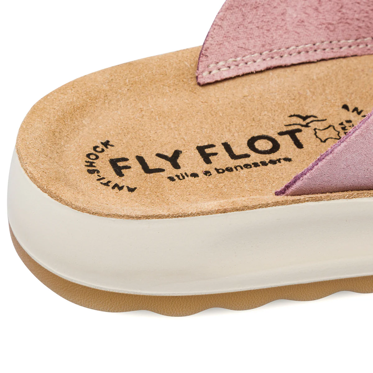 Sandali da donna lilla in pelle scamosciata con sottopiede anti-shock Fly Flot - Image 7