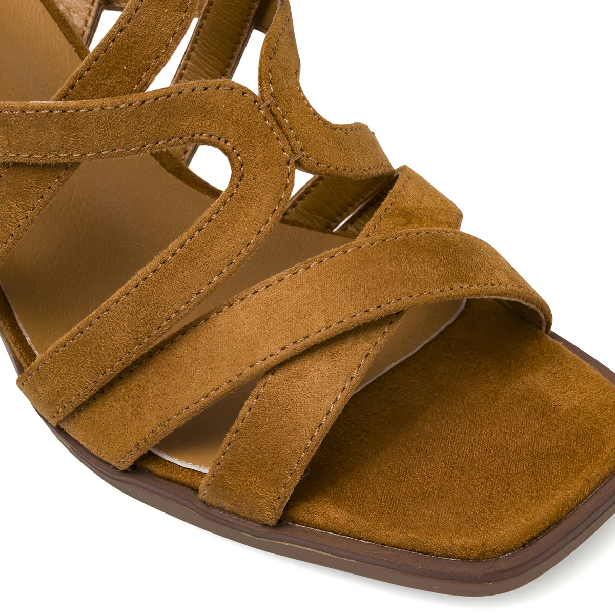 Sandali da Donna marroni effetto suede con tacco 9 cm Lora Ferres - Image 5