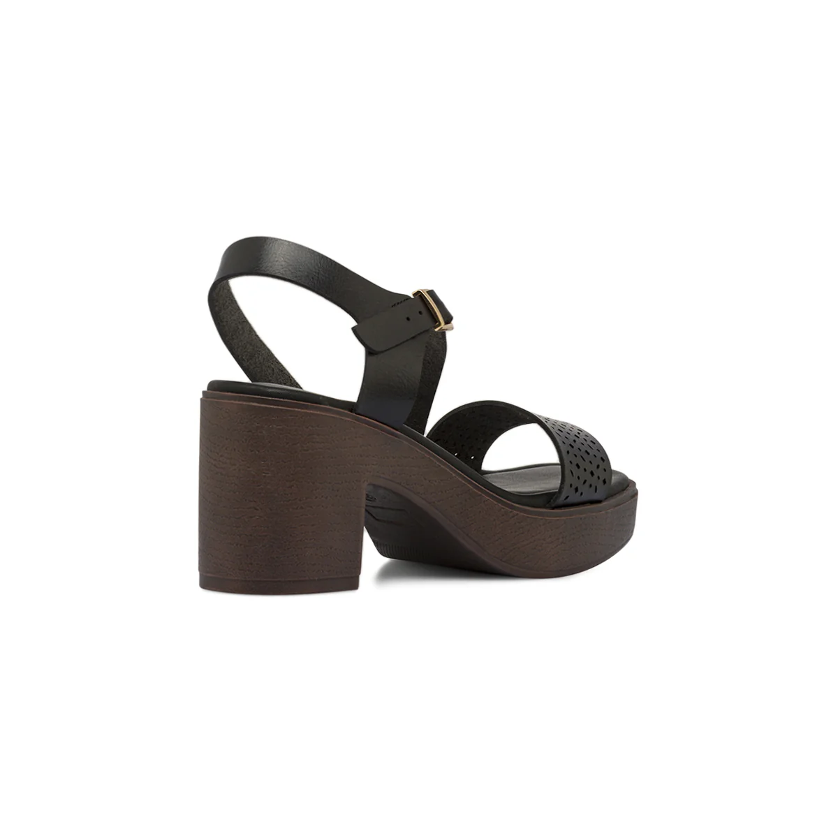 Sandali da Donna neri con fascia traforata e tacco 8 cm Lora Ferres - Image 3