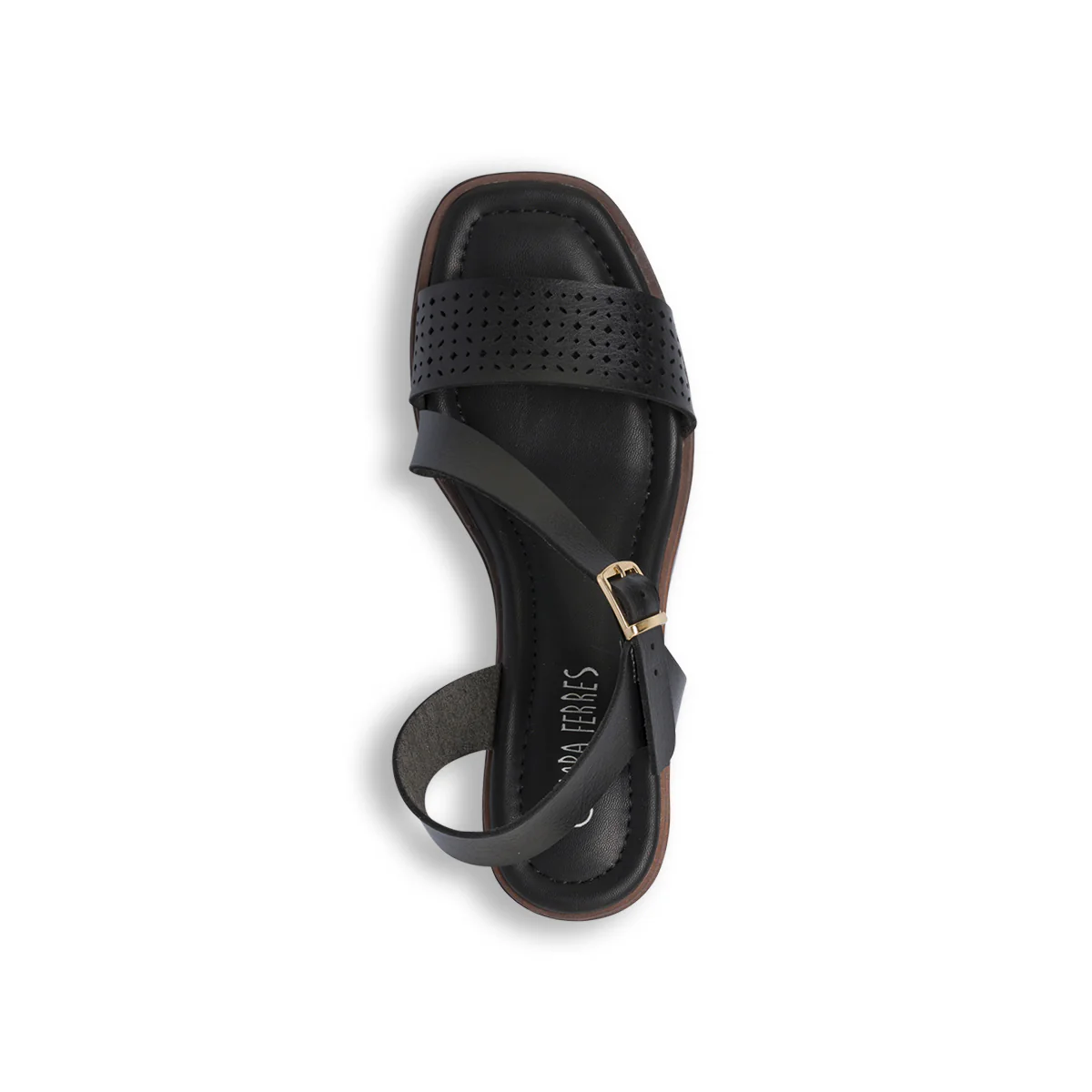 Sandali da Donna neri con fascia traforata e tacco 8 cm Lora Ferres - Image 6