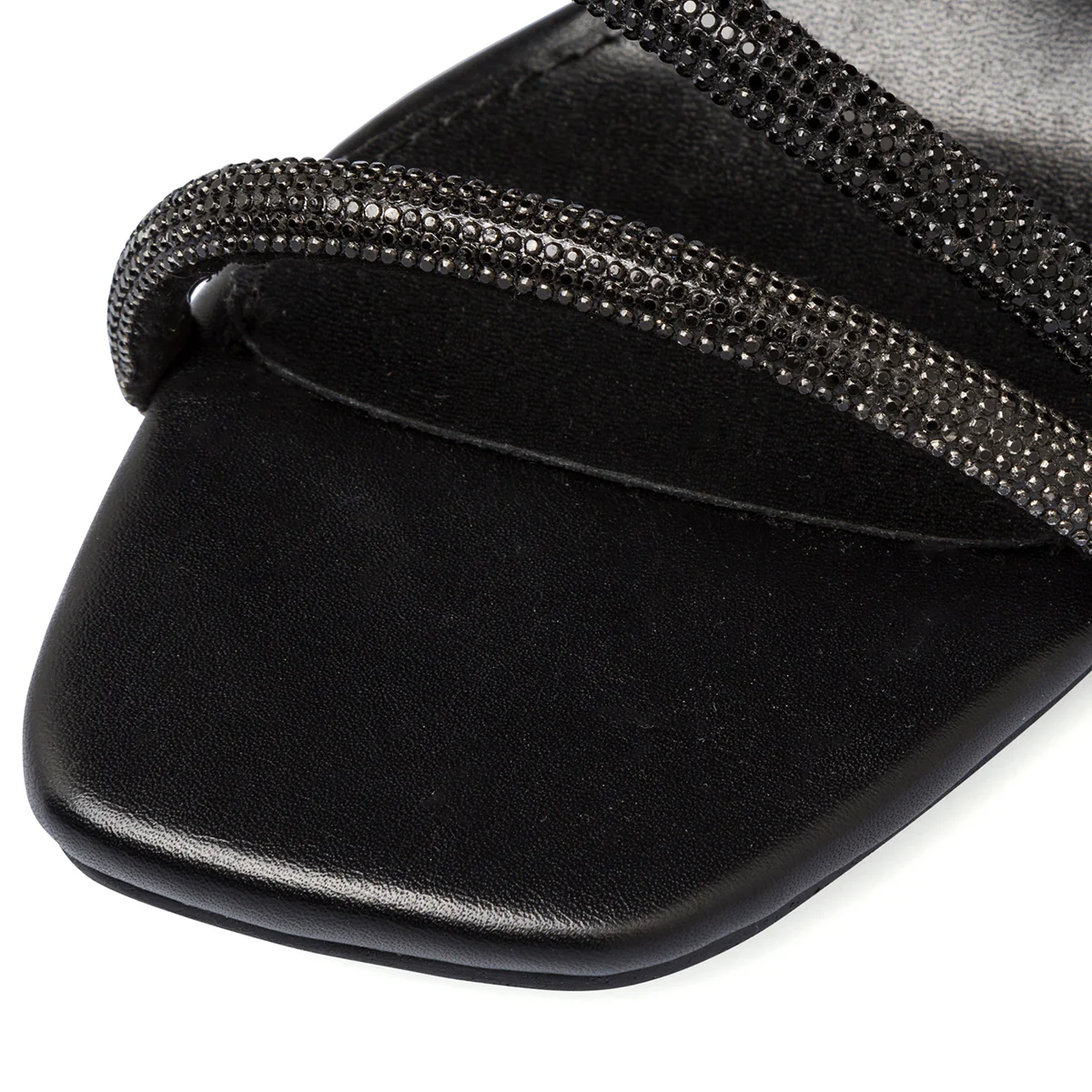 Sandali da donna neri con gioiello strass e tacco a blocco 8,5 cm Lora Ferres - Image 7