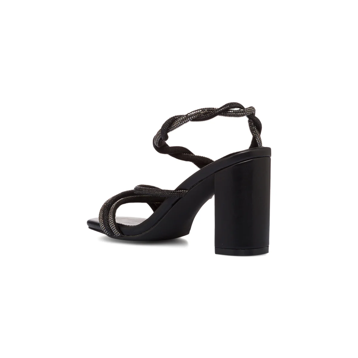 Sandali da donna neri con gioiello strass e tacco a blocco 9,5 cm Lora Ferres - Image 7