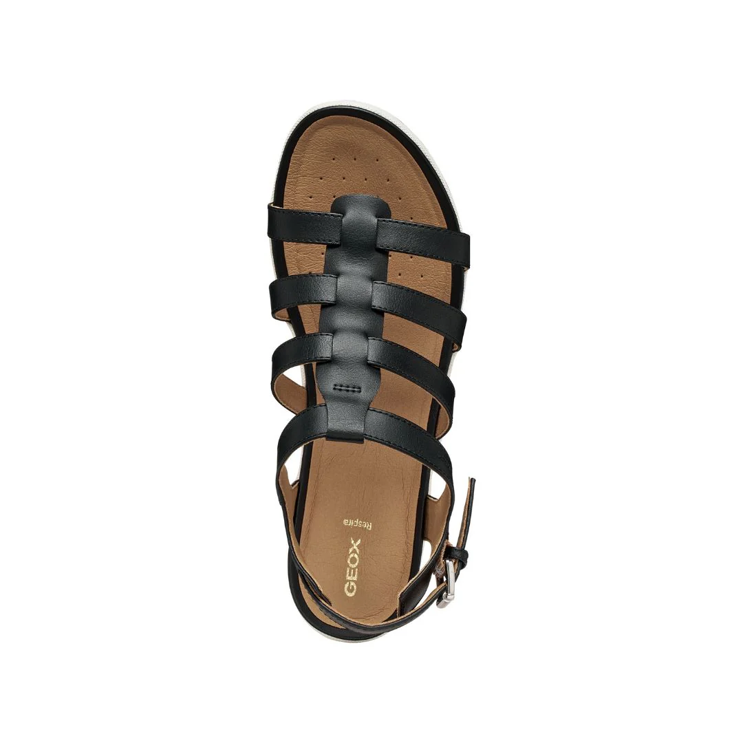 Sandali da Donna neri con suola bicolor traspirante Geox - Image 3