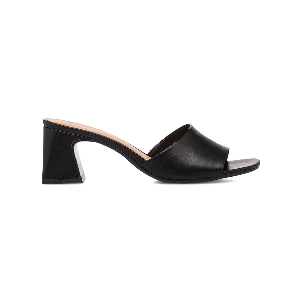 Sandali da donna neri con tacco a blocco 6,5 cm e fascia singola Swish Jeans