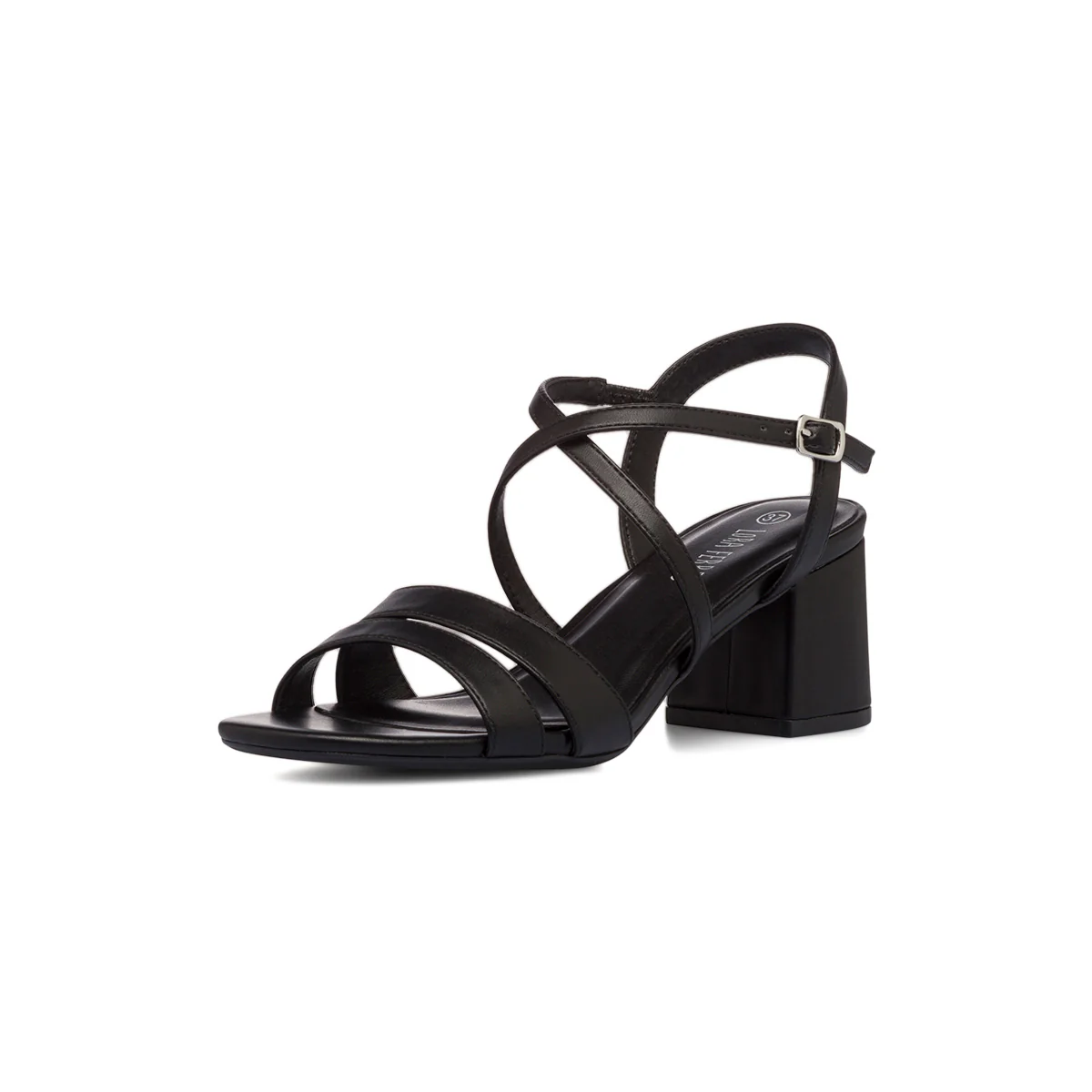 Sandali da donna neri con tacco a blocco 6,5 cm Lora Ferres - Image 6