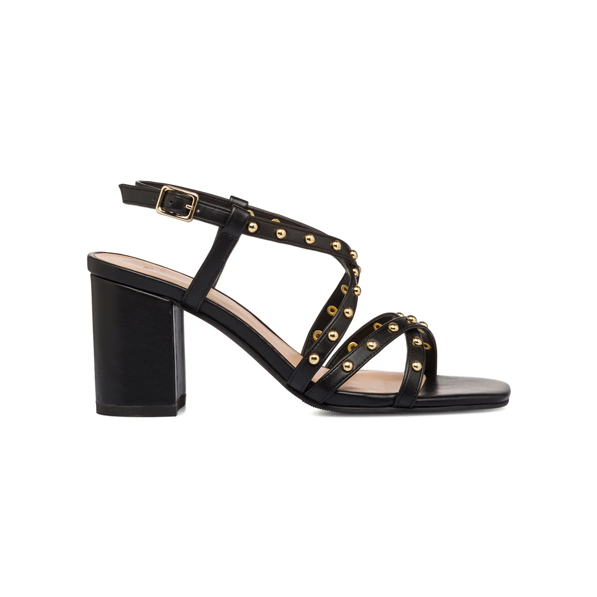 Sandali da donna neri con tacco a blocco e borchie Swish Jeans - Image 4