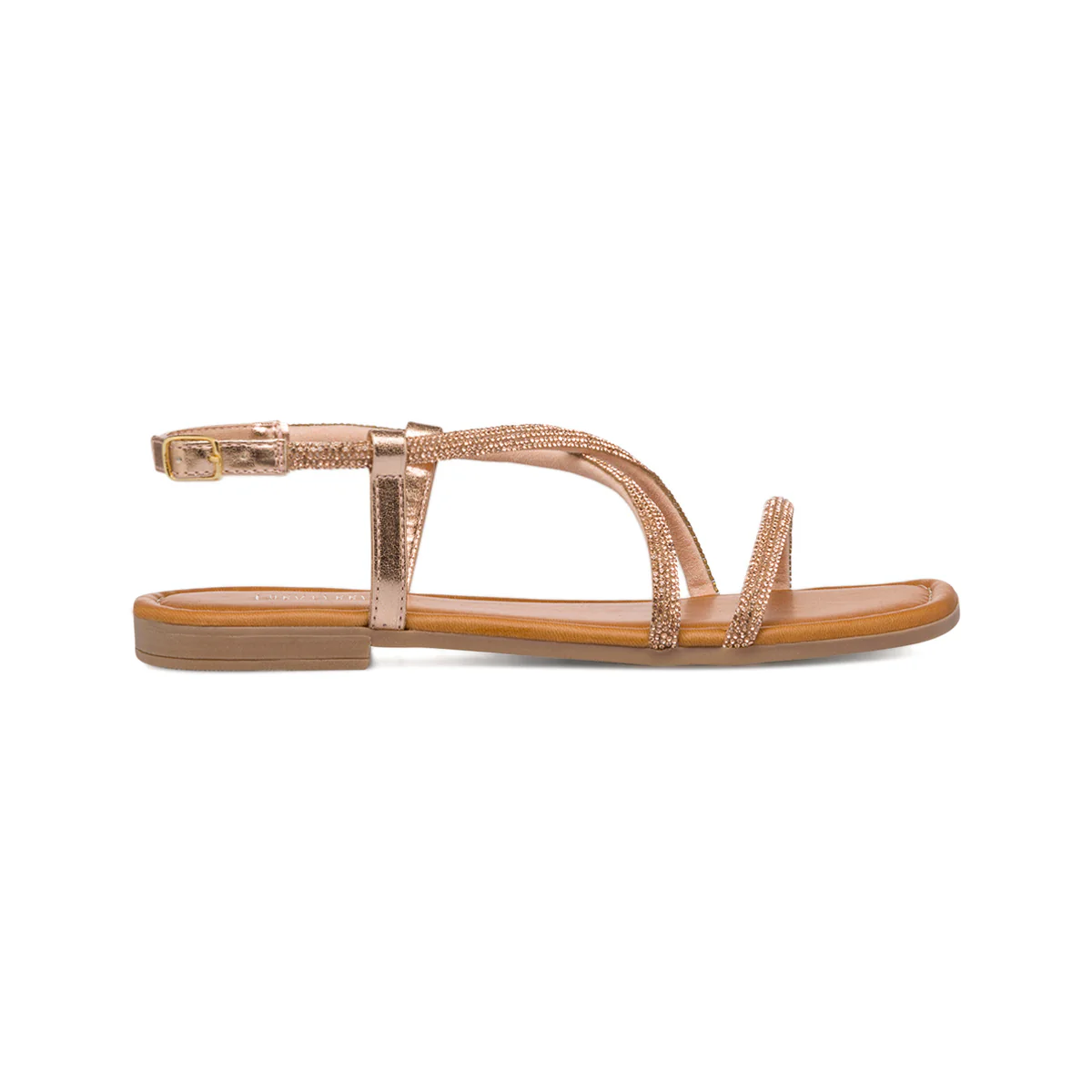 Sandali da donna oro con cinturino con strass Lora Ferres