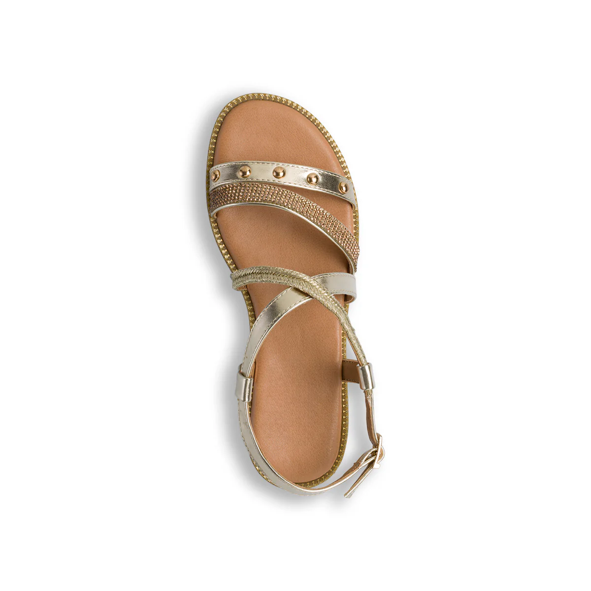 Sandali da Donna Oro con decorazione Borchie Lora Ferres - Image 4