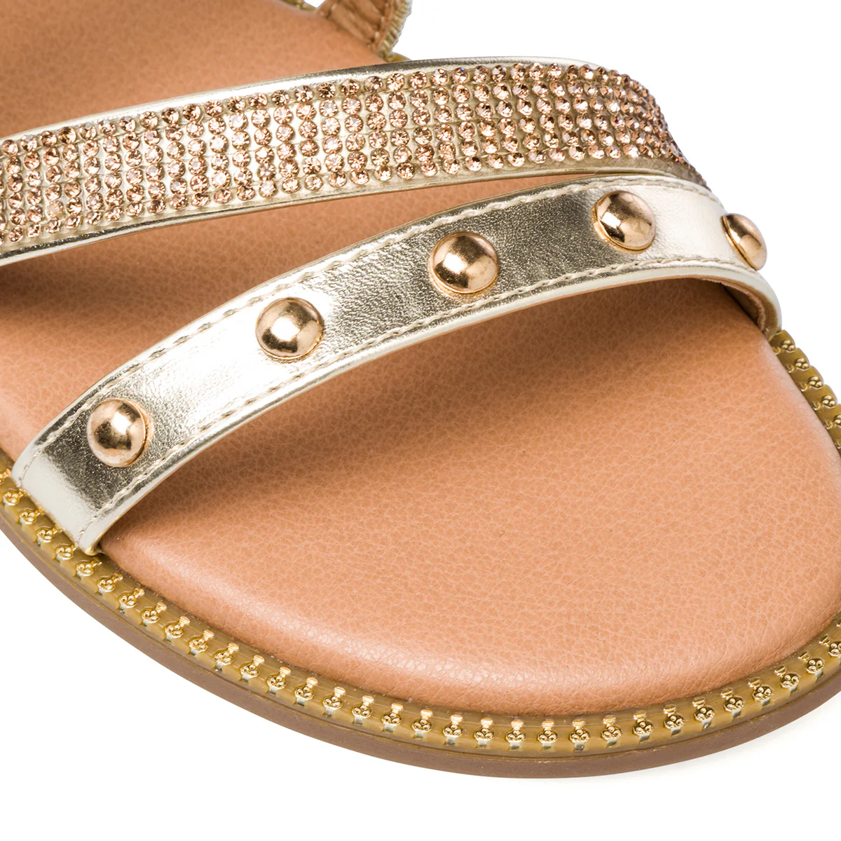 Sandali da Donna Oro con decorazione Borchie Lora Ferres - Image 5