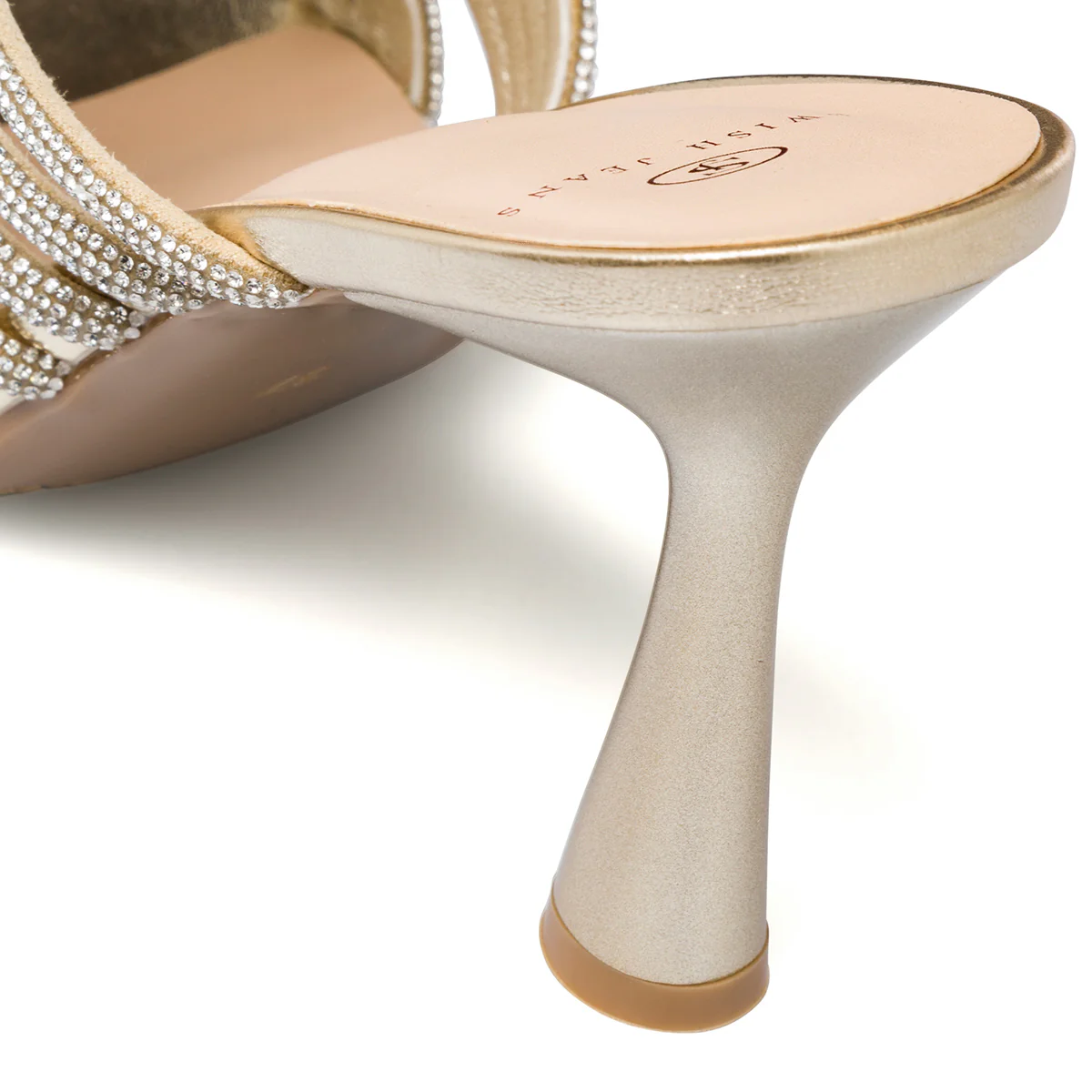 Sandali da donna oro con gioiello strass e tacco a campana Swish Jeans - Image 10