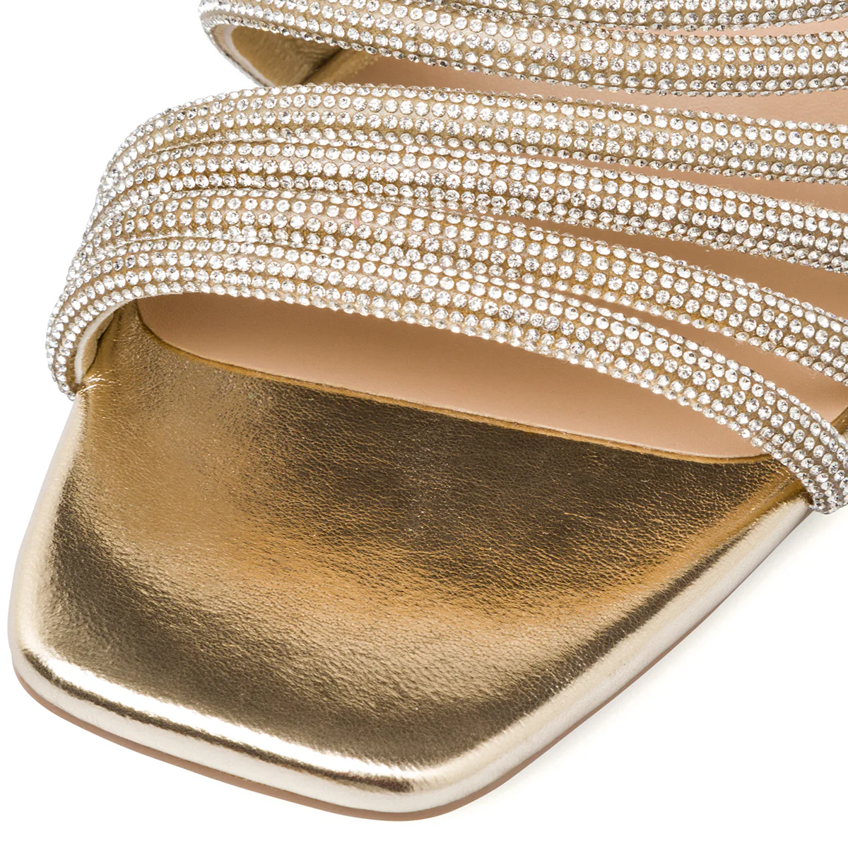Sandali da donna oro con gioiello strass e tacco a campana Swish Jeans - Image 8