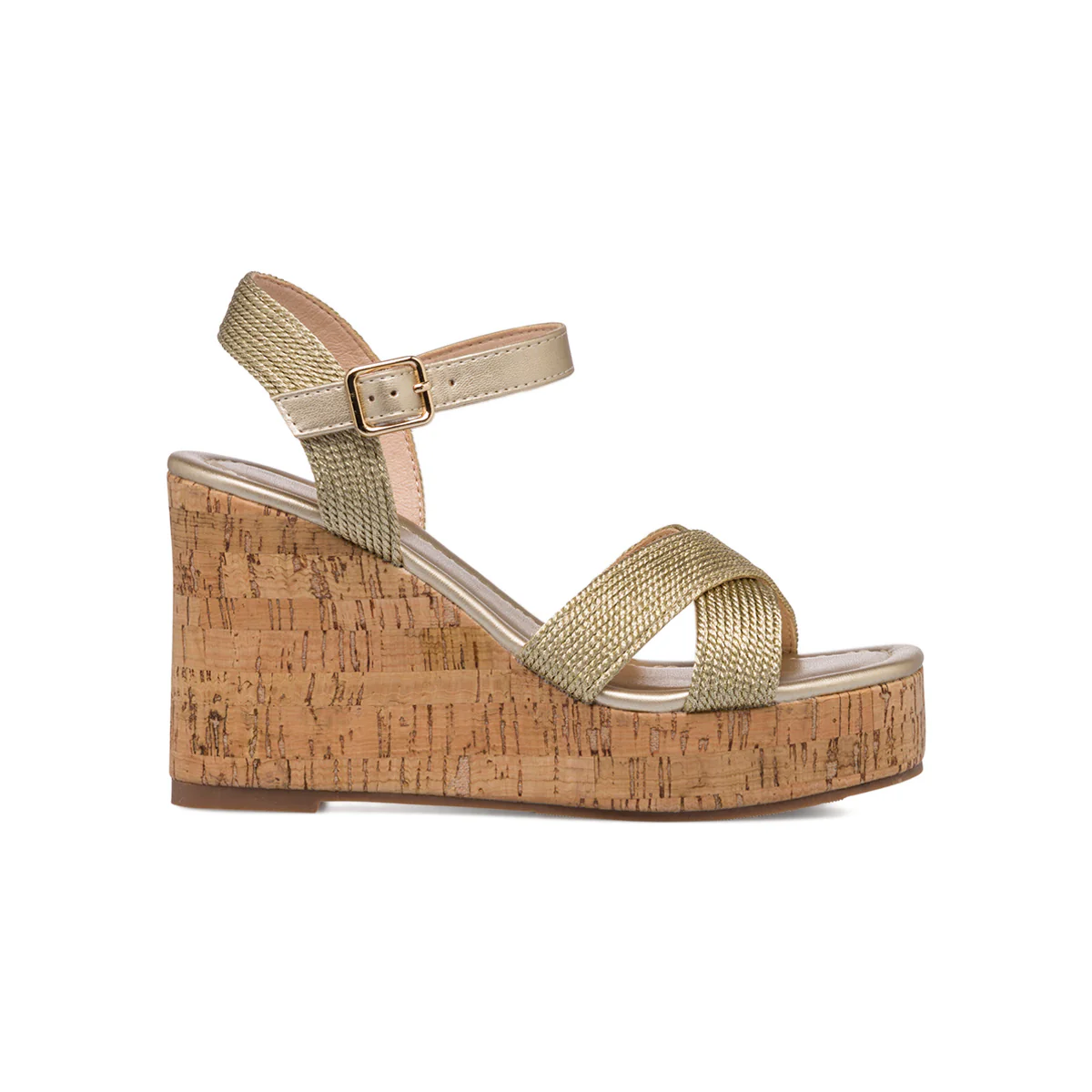 Sandali da donna oro con zeppa 10,5 cm Swish Jeans