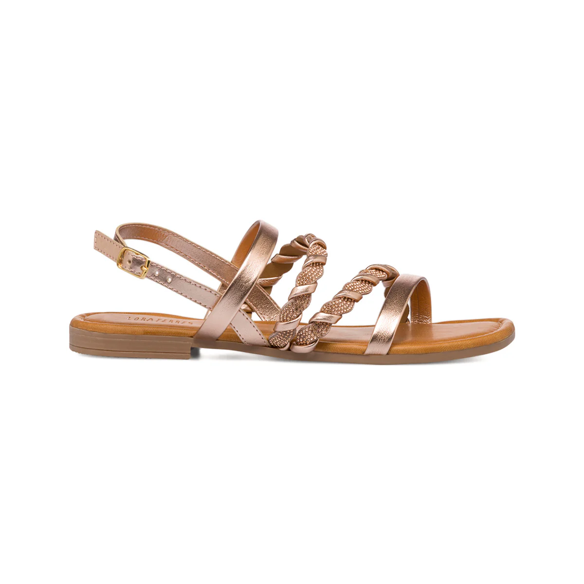 Sandali da donna oro rosa con dettagli strass Lora Ferres