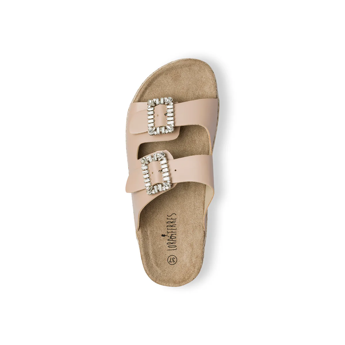Sandali da donna rosa con zeppa 4 cm e fibbie con perline Lora Ferres - Image 8