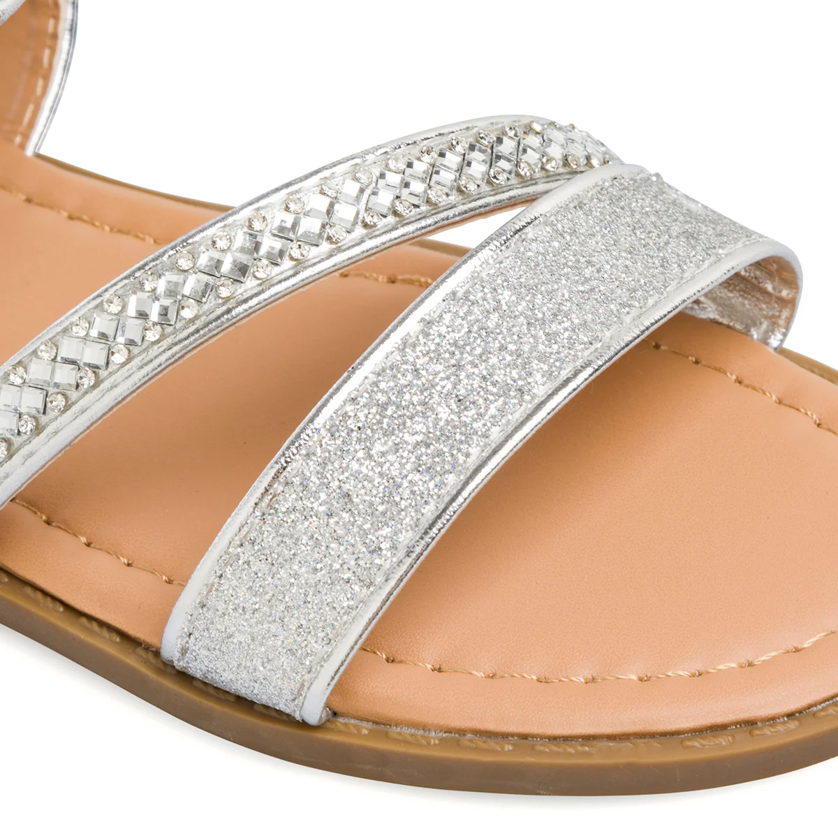 Sandali da ragazza argento con dettagli strass e glitter Le Scarpe di Alice - Image 6