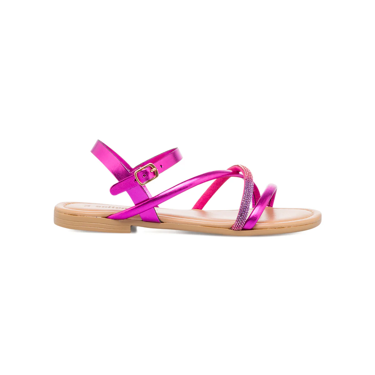 Sandali da ragazza fucsia con strass multicolore Settenote