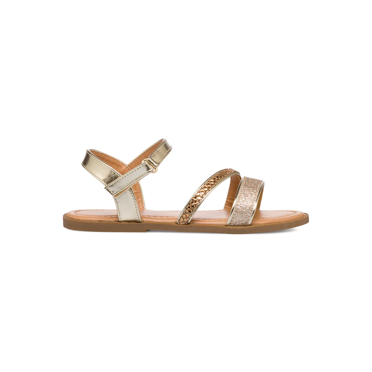 Sandali da ragazza oro con dettagli strass e glitter Le Scarpe di Alice