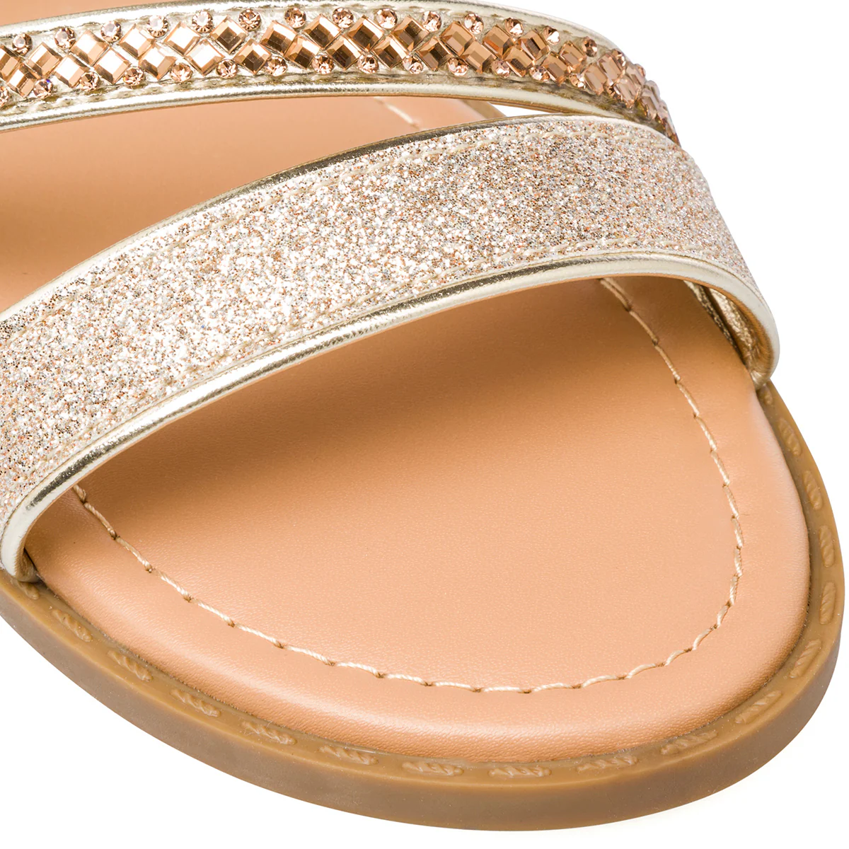 Sandali da ragazza oro con dettagli strass e glitter Le Scarpe di Alice - Image 6