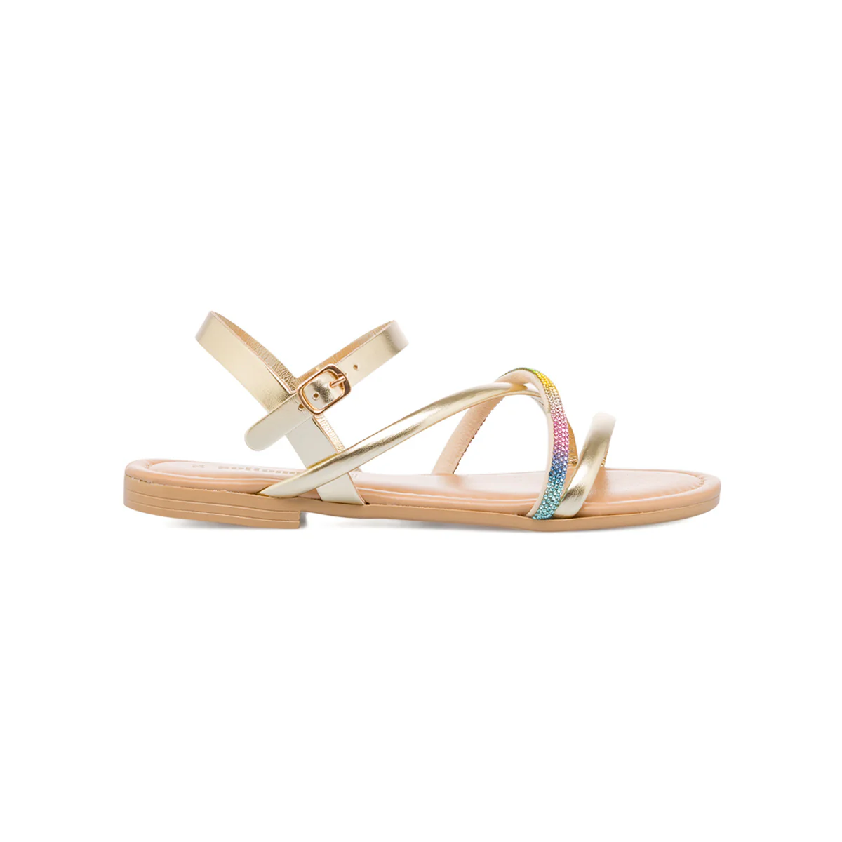 Sandali da ragazza platino con strass arcobaleno Settenote - Image 2