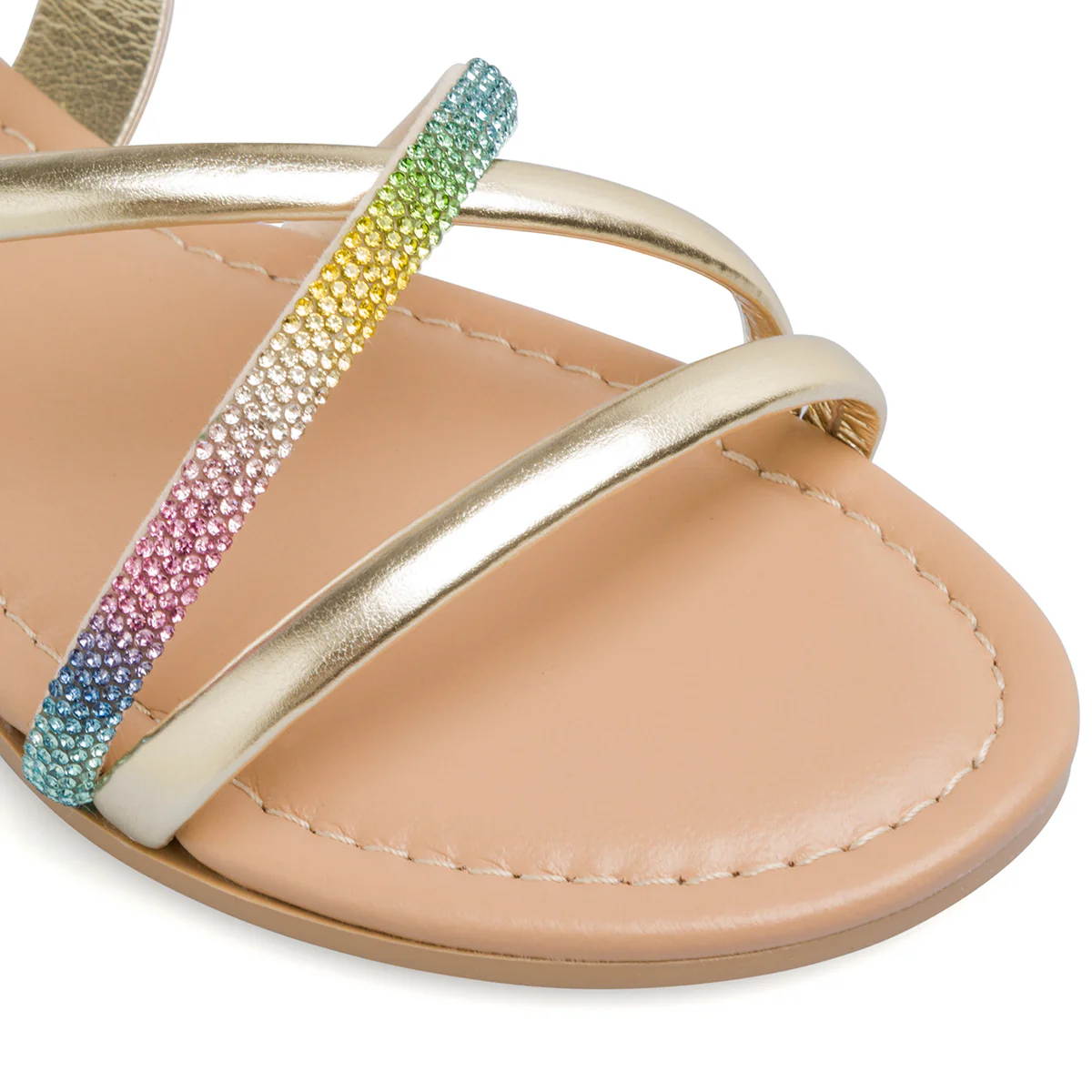 Sandali da ragazza platino con strass arcobaleno Settenote - Image 3