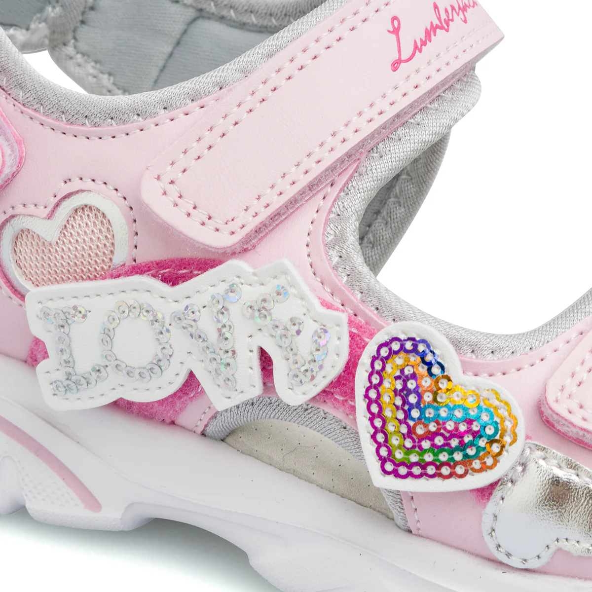 Sandali da ragazza rosa con cuori e stelle Lumberjack Siah - Image 6