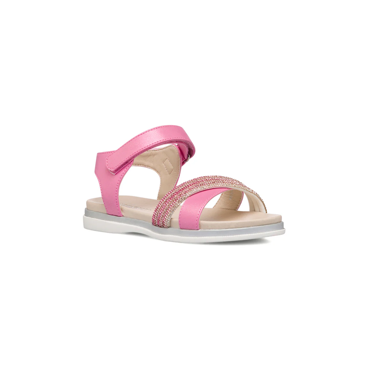 Sandali da ragazza rosa con strass gioiello frontali 10 Baci - Image 2