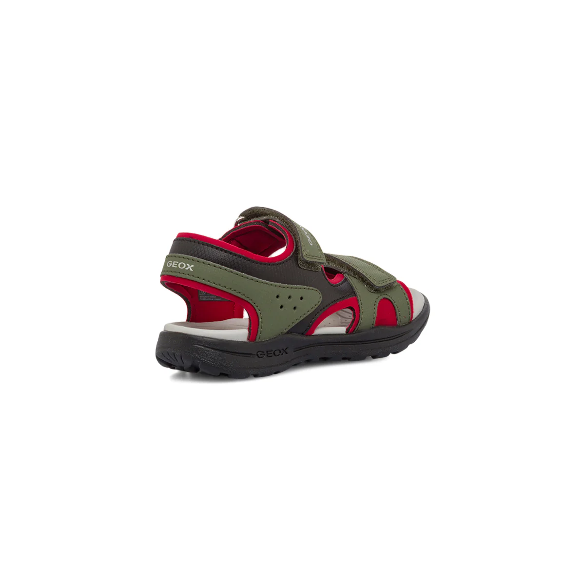 Sandali da ragazzo verde militare e rosso con chiusura a strappo Geox Vaniett - Image 3