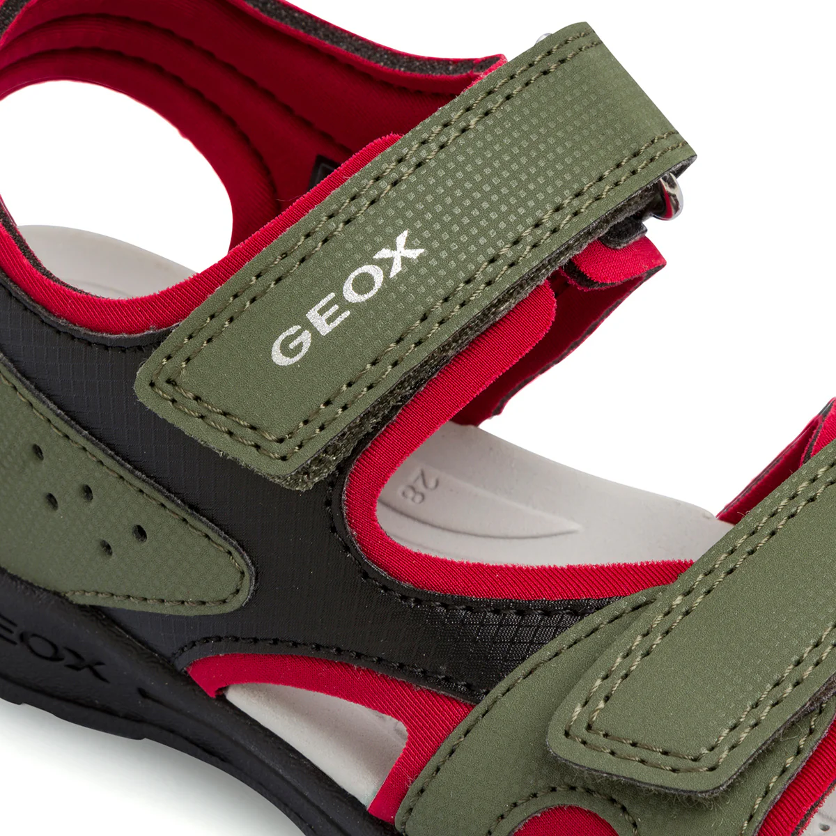 Sandali da ragazzo verde militare e rosso con chiusura a strappo Geox Vaniett - Image 5