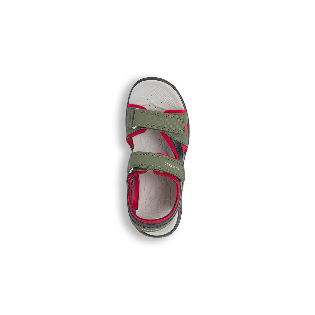 Sandali da ragazzo verde militare e rosso con chiusura a strappo Geox Vaniett - Image 6