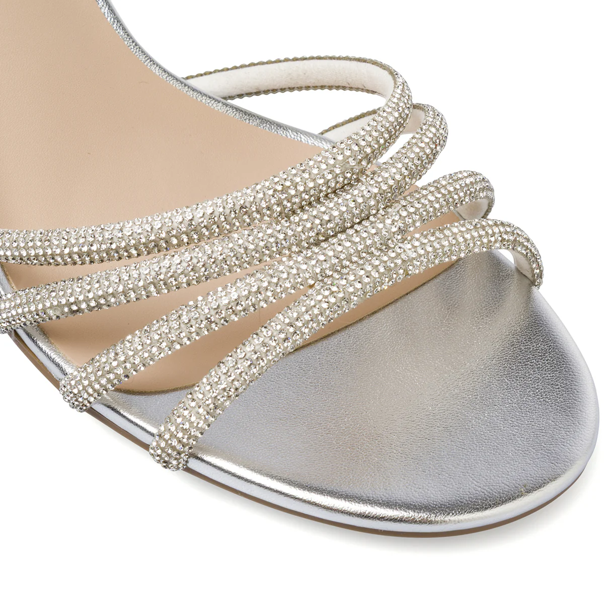 Sandali Donna Argento con strass e tacco colonna 6 cm Swish Jeans - Image 4