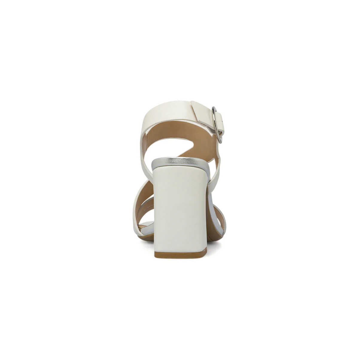 Sandali  Donna bianco bicolore con tacco a colonna 9 cm Swish Jeans - Image 4