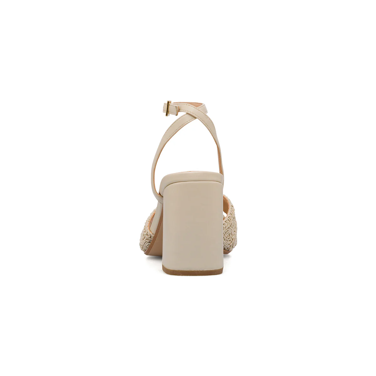 Sandali effetto crochet bianco off white con tacco 8,5 cm da Donna Swish Jeans - Image 5