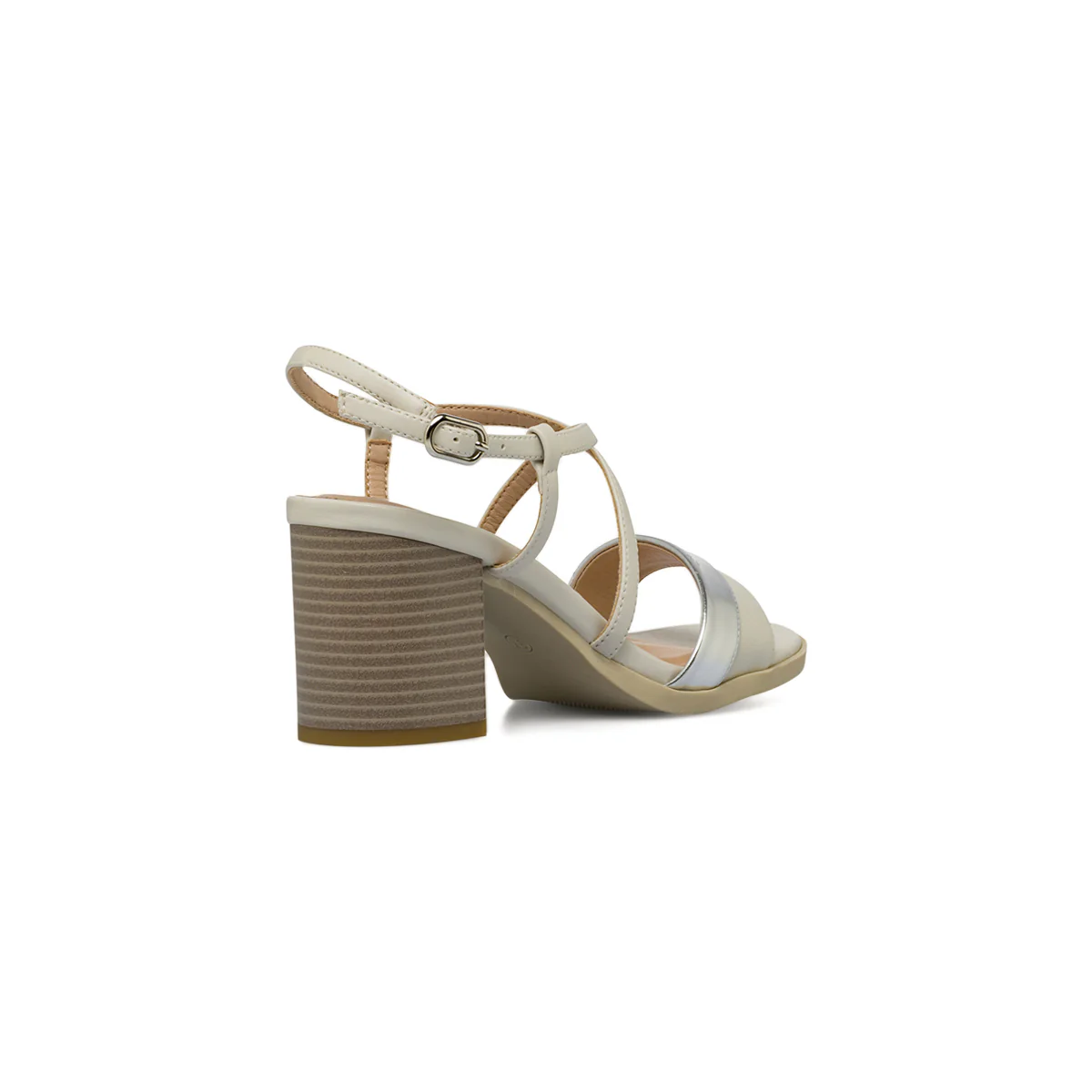Sandali eleganti da Donna beige e argento con tacco 8 cm Lora Ferres - Image 3