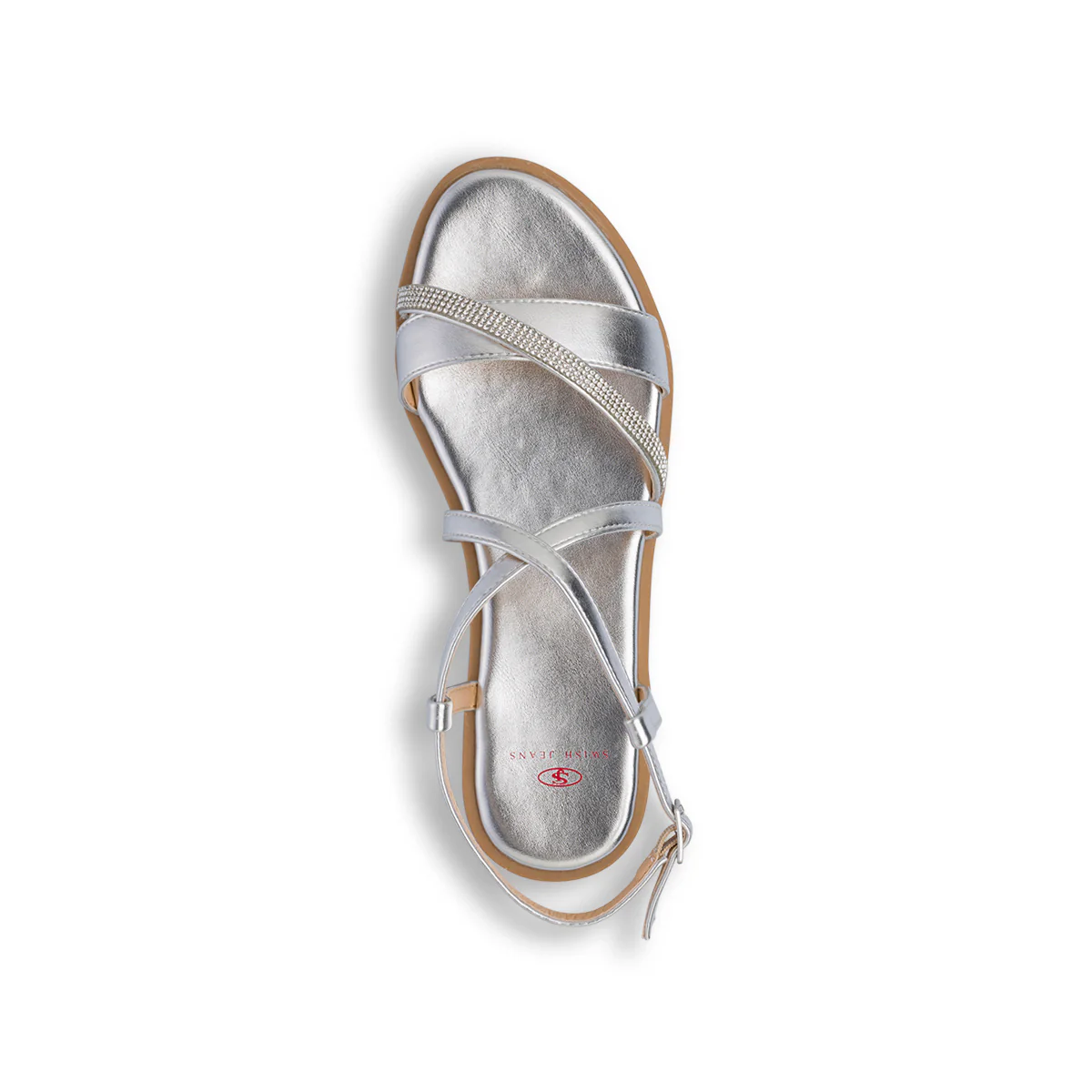 Sandali Flat Argento da Donna con dettaglio strass Gioiello Swish Jeans - Image 5