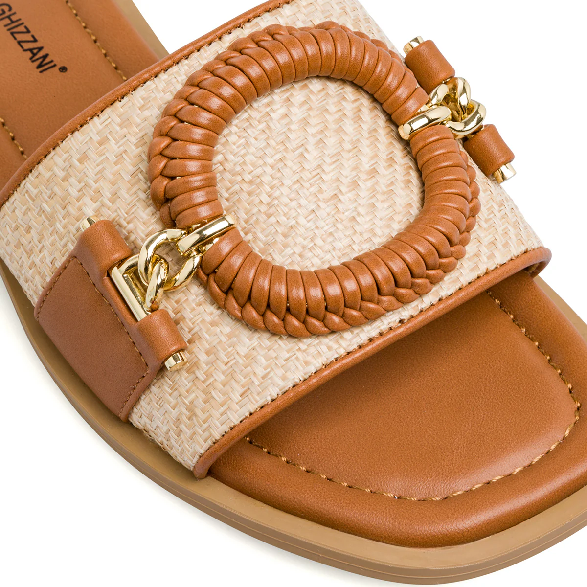 Ciabattine Flat Beige da Donna con dettaglio Rafia Lora Ferres - Image 4