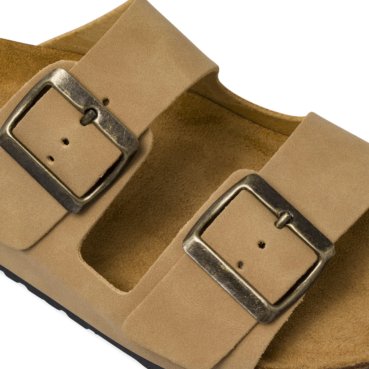Sandali flat beige da Donna con fasce effetto scamosciato Lora Ferres - Image 4