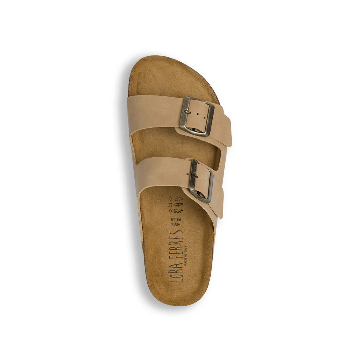 Sandali flat beige da Donna con fasce effetto scamosciato Lora Ferres - Image 5