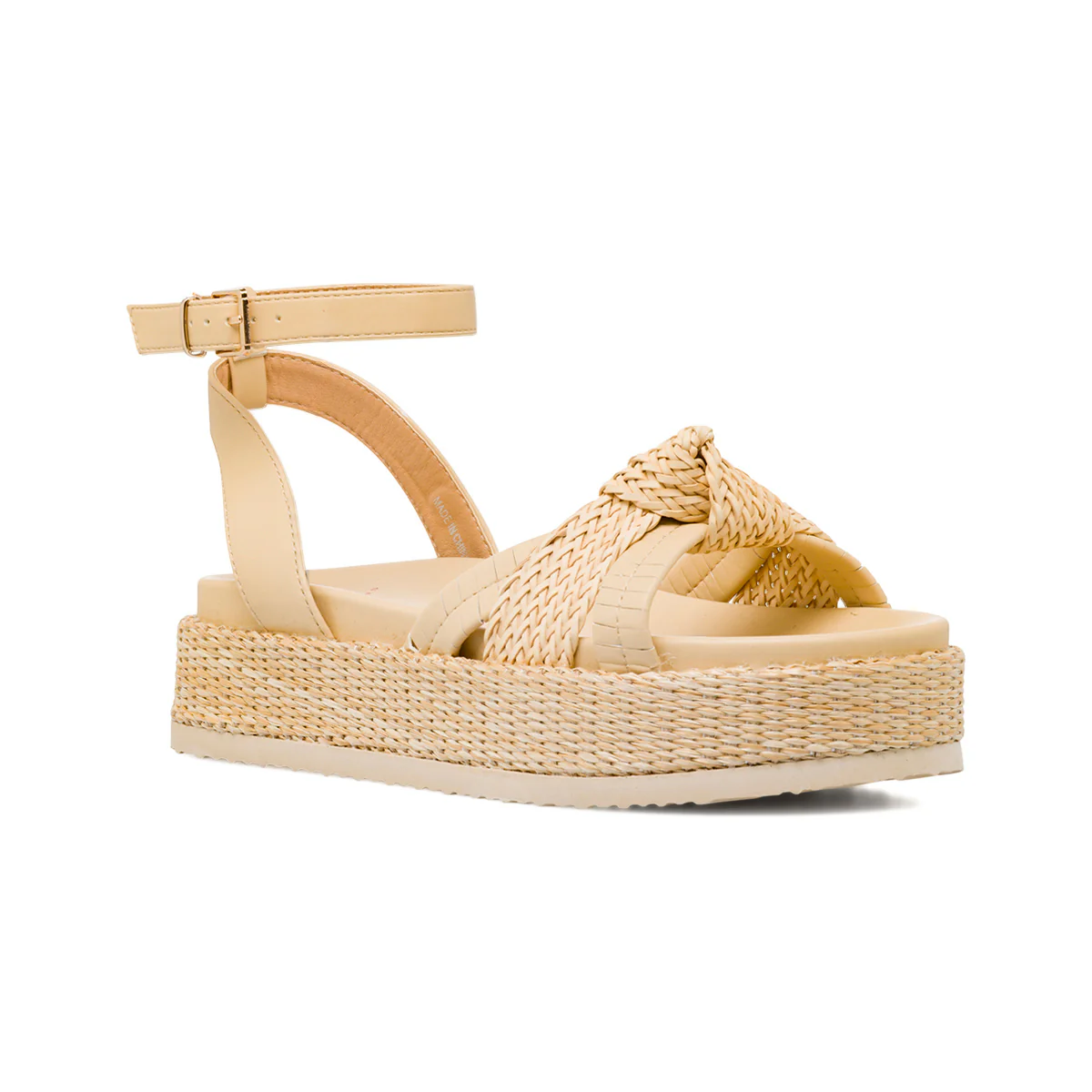 Sandali Beige da Donna con suola Platform e Intreccio Swish Jeans - Image 2