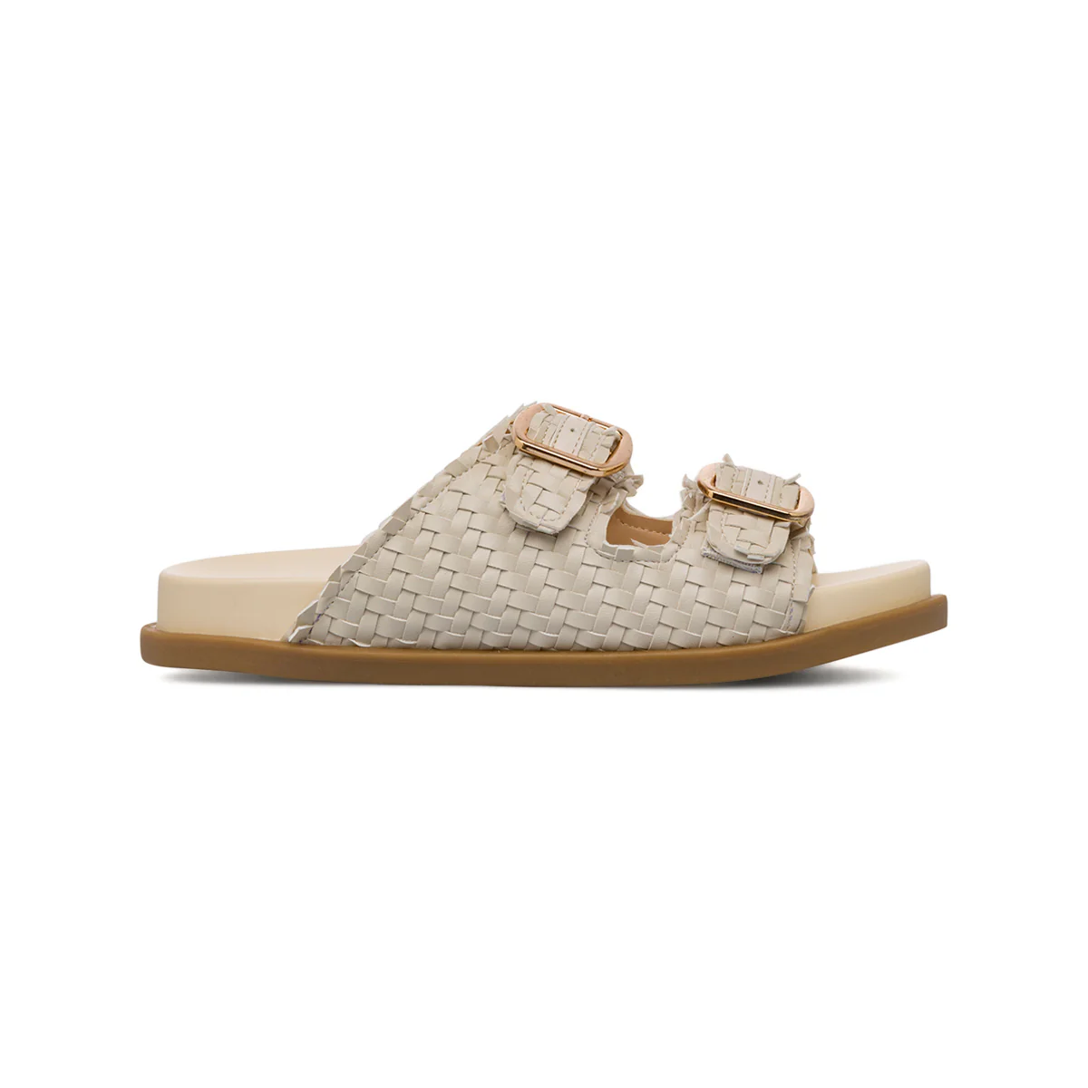 Sandali flat bianchi da Donna con doppia fibbia regolabile Swish Jeans