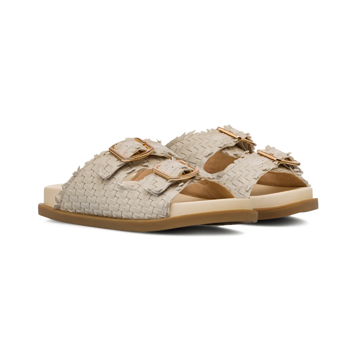 Sandali flat bianchi da Donna con doppia fibbia regolabile Swish Jeans - Image 2
